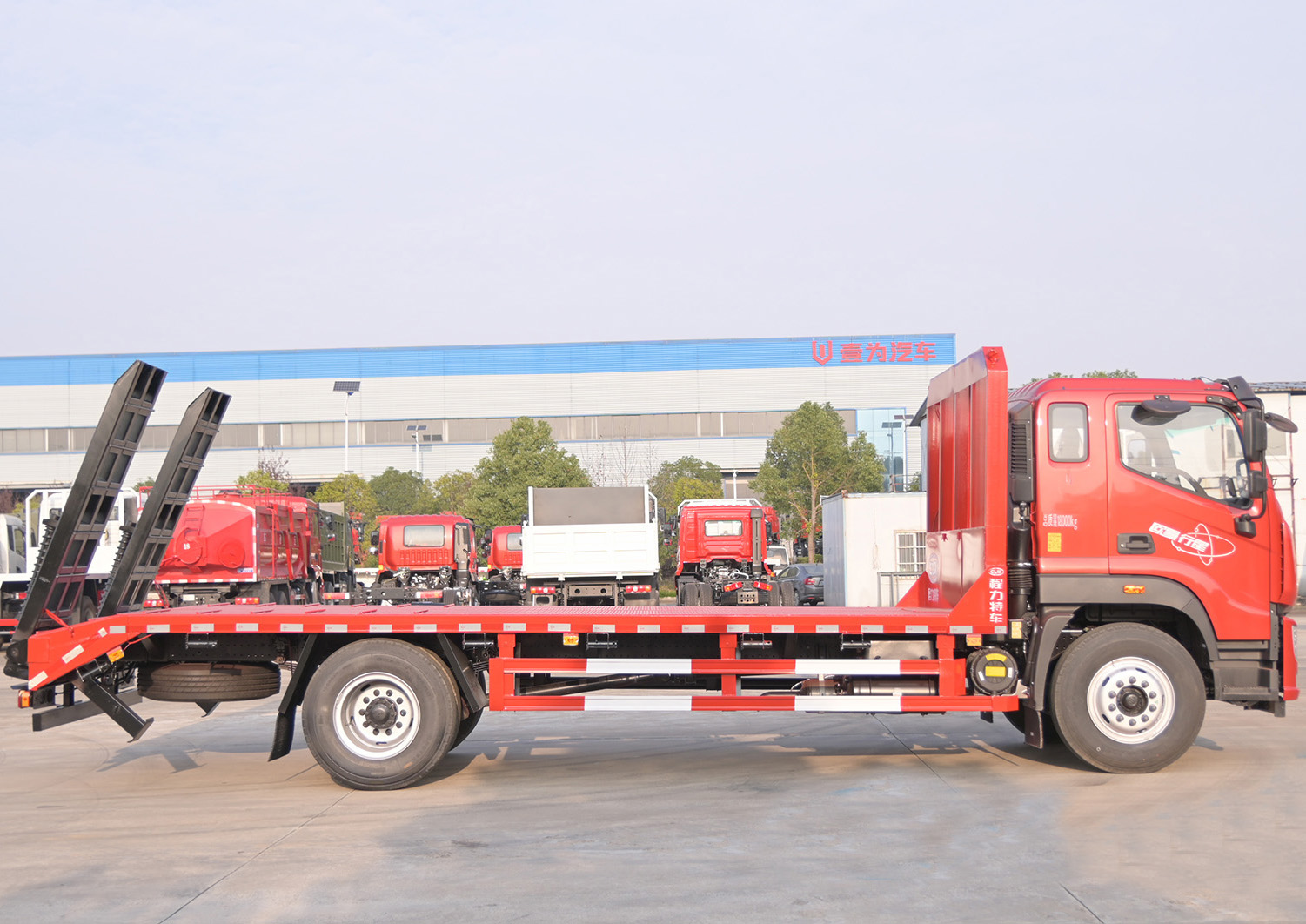 福田歐曼行星單橋平板運輸車清障車,可拉10-16噸圖片3